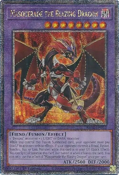 Masquerade the Blazing Dragon (Quarter Century Secret Rare) (RA02-EN022) (RA02)