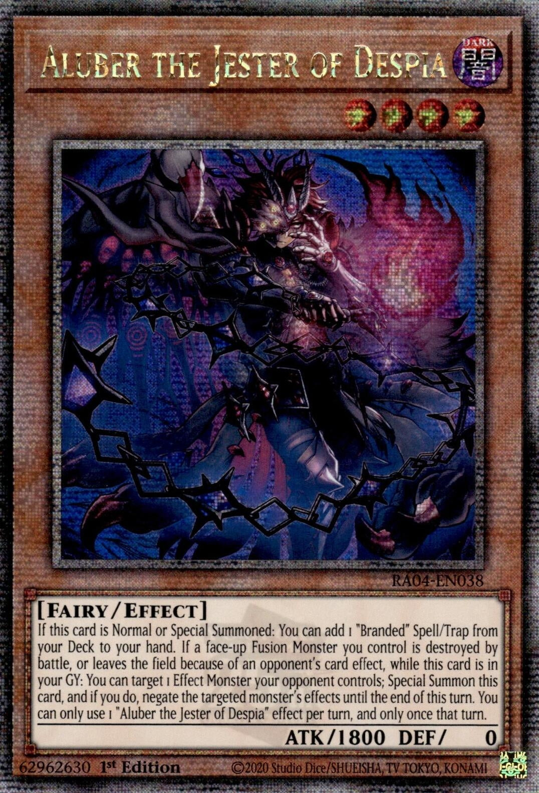 Aluber the Jester of Despia (New Art) (Quarter Century Secret Rare) (RA04-EN038)