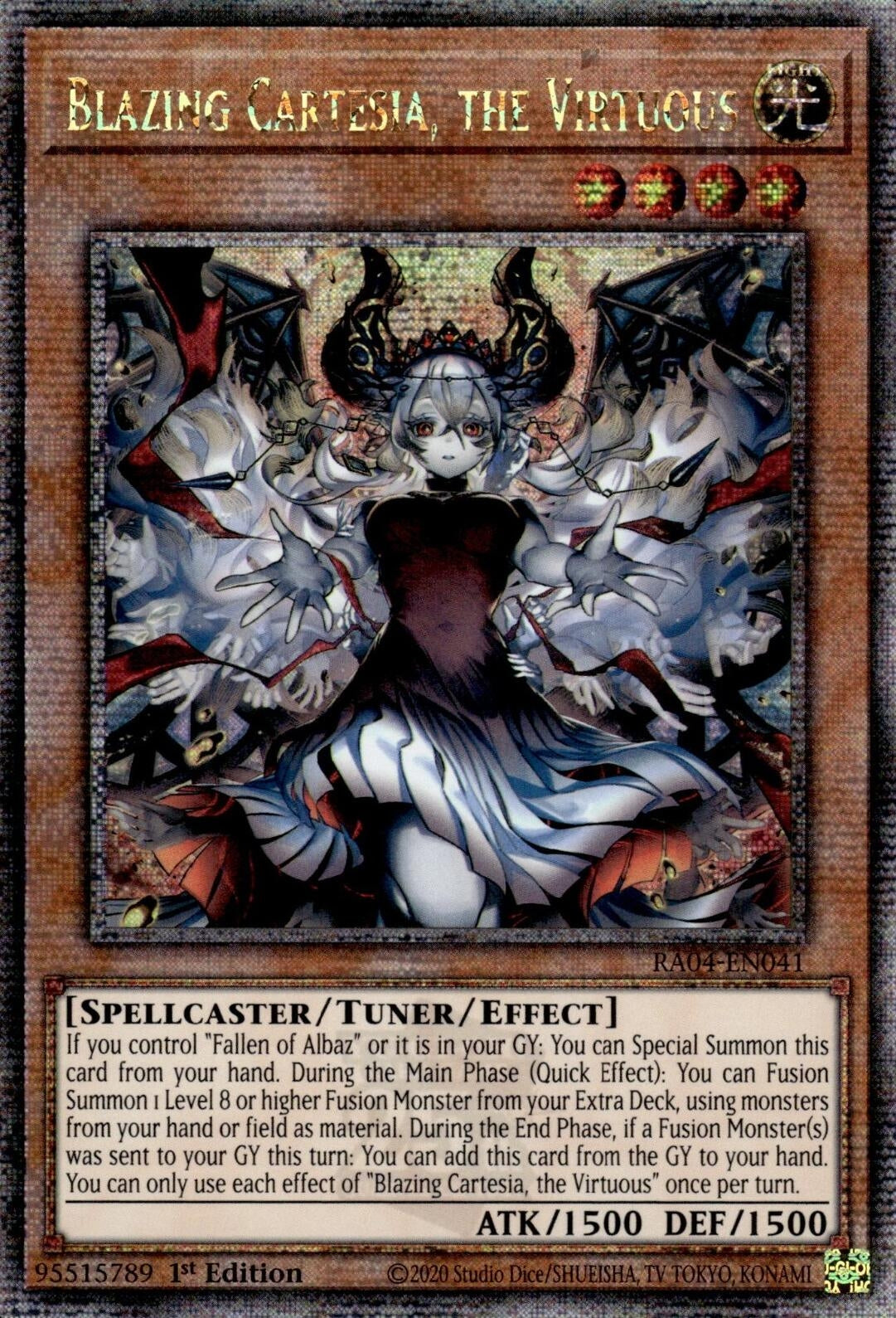 Blazing Cartesia, the Virtuous (New Art) (Quarter Century Secret Rare) (RA04-EN041)