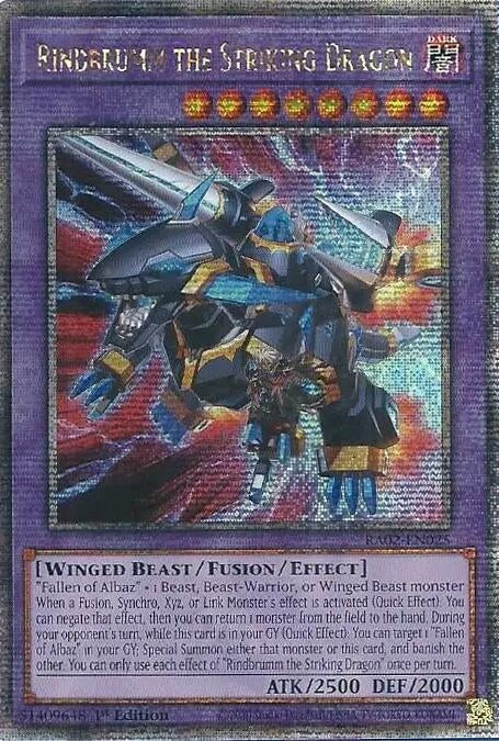 Rindbrumm the Striking Dragon (Quarter Century Secret Rare) (RA02-EN025) (RA02)