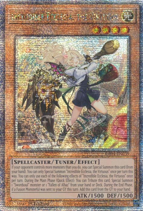 Incredible Ecclesia, the Virtuous (New Art) (Quarter Century Secret Rare) (RA04-EN039) (Missprint Manchas)